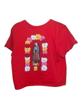 Goth Virgin Mary Guadalupe Graphic Tee Dark Witchy Y2K L